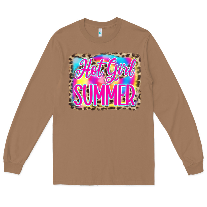 Hot Girl Summer Tie Dye Leopard Long Sleeve Tee by CowCowDesign | Teevron