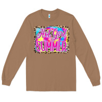 Toasted Coconut Hot Girl Summer Tie Dye Leopard Long Sleeve Tee - CowCowDesign