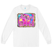 White Hot Girl Summer Tie Dye Leopard Long Sleeve Tee - CowCowDesign