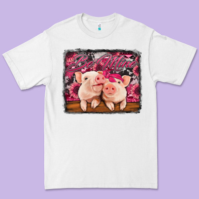 Be Mine Valentine's Day Pigs Premium Tee Designed By Jasminsmagicworld