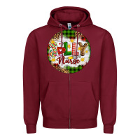Burgundy Christmas Jolly Nurse Zipper Hoodie - Artiststas