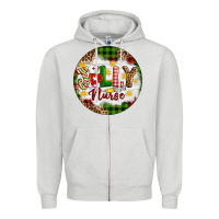 Dove Grey Christmas Jolly Nurse Zipper Hoodie - Artiststas