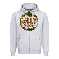 Heather Grey Christmas Jolly Nurse Zipper Hoodie - Artiststas