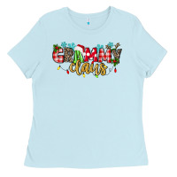Baby Blue Grammy Claus Ladies Tee - texasbilliewilder