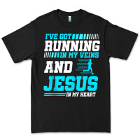 Black Christian Runner Half Marathon Running Race Jesus Gift Premium Tee - trangStudio
