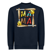 Navy softball mama Heavyweight Sweatshirt - CowhideDigitalArt
