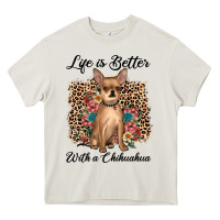 Cream life is better with a chihuahua Heavy Core Tee - JahusDesignShop