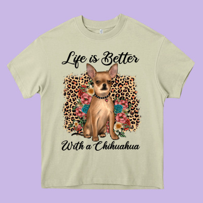 Life Is Better With A Chihuahua Heavy Core Tee Designed By Jahusdesignshop