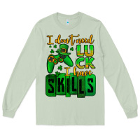 Matcha St. Patrick's I don't need luck i have skills Long Sleeve Tee - OliviaCreatesArt