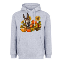 Heather Grey donkey sunflower and pumpkin farm Heavyweight Hoodie - BarkalooDesign