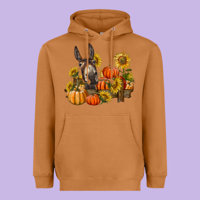 Donkey Sunflower And Pumpkin Farm Heavyweight Hoodie Designed By Barkaloodesign