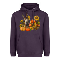 Plum donkey sunflower and pumpkin farm Heavyweight Hoodie - BarkalooDesign