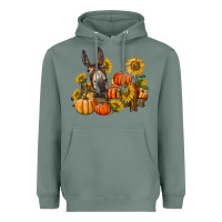 Sage donkey sunflower and pumpkin farm Heavyweight Hoodie - BarkalooDesign