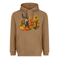 Toasted Coconut donkey sunflower and pumpkin farm Heavyweight Hoodie - BarkalooDesign