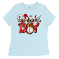 Baby Blue Game day Baseball Ladies Tee - NancyCooperArtShop