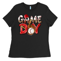Black Game day Baseball Ladies Tee - NancyCooperArtShop