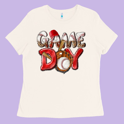 Game Day Baseball Ladies Tee Designed By Nancycooperartshop