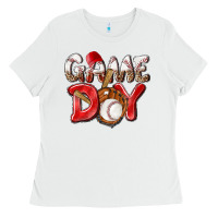 White Game day Baseball Ladies Tee - NancyCooperArtShop