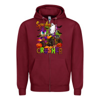 Burgundy spooky cruhser with monster truck Zipper Hoodie - Artiststas