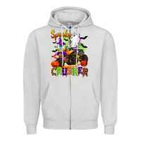 Dove Grey spooky cruhser with monster truck Zipper Hoodie - Artiststas