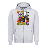 Heather Grey spooky cruhser with monster truck Zipper Hoodie - Artiststas