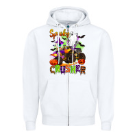 White spooky cruhser with monster truck Zipper Hoodie - Artiststas