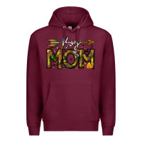 Burgundy Boy Mom Premium Hoodie - CowhideDigitalArt