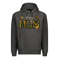 Charcoal Heather Boy Mom Premium Hoodie - CowhideDigitalArt