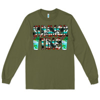 Army Green Summer Time Cowhide Serape Long Sleeve Tee - CowCowDesign