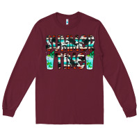 Burgundy Summer Time Cowhide Serape Long Sleeve Tee - CowCowDesign