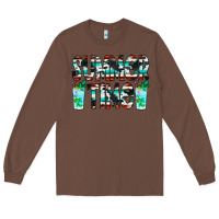 Chestnut Summer Time Cowhide Serape Long Sleeve Tee - CowCowDesign