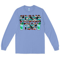 Colony Blue Summer Time Cowhide Serape Long Sleeve Tee - CowCowDesign