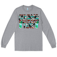 Heather Grey Summer Time Cowhide Serape Long Sleeve Tee - CowCowDesign