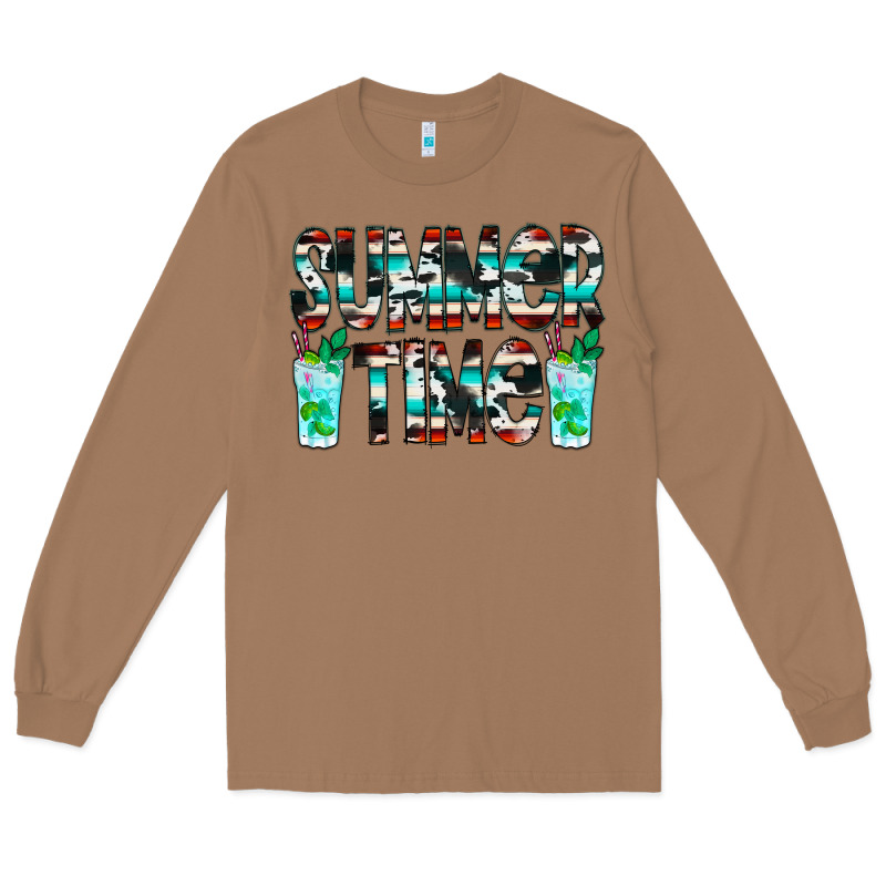 Summer Time Cowhide Serape Long Sleeve Tee by CowCowDesign | Teevron