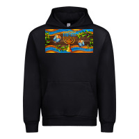 Black hanukkah with candlestick Urban Hoodie - AdoDesignShop