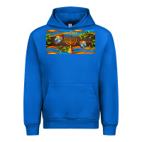 Cobalt hanukkah with candlestick Urban Hoodie - AdoDesignShop