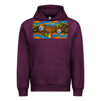 Mauve Wine hanukkah with candlestick Urban Hoodie - AdoDesignShop