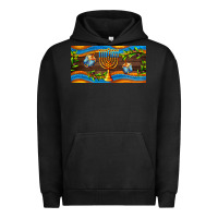 Pigment Black hanukkah with candlestick Urban Hoodie - AdoDesignShop