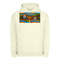 Pigment Pistachio hanukkah with candlestick Urban Hoodie - AdoDesignShop