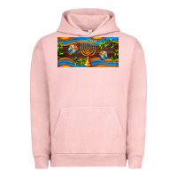 Pigment Salmon hanukkah with candlestick Urban Hoodie - AdoDesignShop
