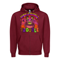 Burgundy hubble bubble trouble Zipper Hoodie - Artiststas