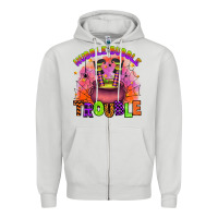 Dove Grey hubble bubble trouble Zipper Hoodie - Artiststas