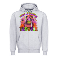 Heather Grey hubble bubble trouble Zipper Hoodie - Artiststas