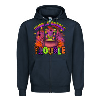 Navy hubble bubble trouble Zipper Hoodie - Artiststas
