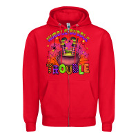 Red hubble bubble trouble Zipper Hoodie - Artiststas