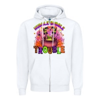 White hubble bubble trouble Zipper Hoodie - Artiststas