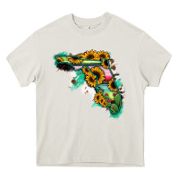 Cream Florida Map with Sunflower and Serape Cactus Heavy Core Tee - Bettercallsaul