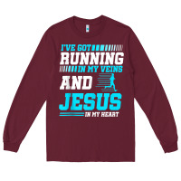 Burgundy Christian Runner Half Marathon Running Race Jesus Gift Long Sleeve Tee - trangStudio