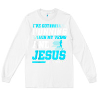 White Christian Runner Half Marathon Running Race Jesus Gift Long Sleeve Tee - trangStudio