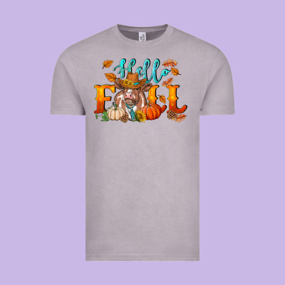 Hello Fall Heifer Cow Vintage Tee Designed By Ranaportraitstore